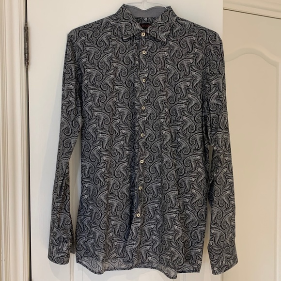 Sand Men's Collared Shirt, Size 42, Black, Grey & White - Picture 1 of 5